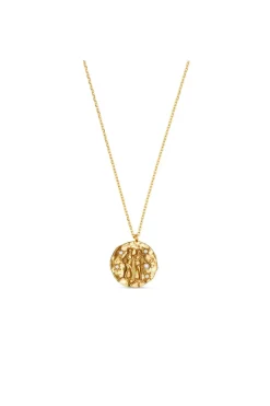 Gemini Zodiac Necklace Pale Gold