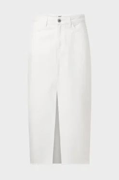 Gemma Rigid Denim Skirt Off White
