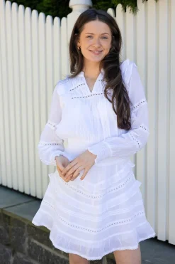 Harmoni S Voile Dress White