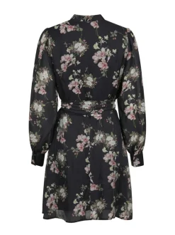 Heidi Print Flower Dress Black