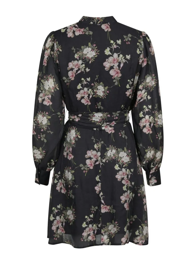Heidi Print Flower Dress Black