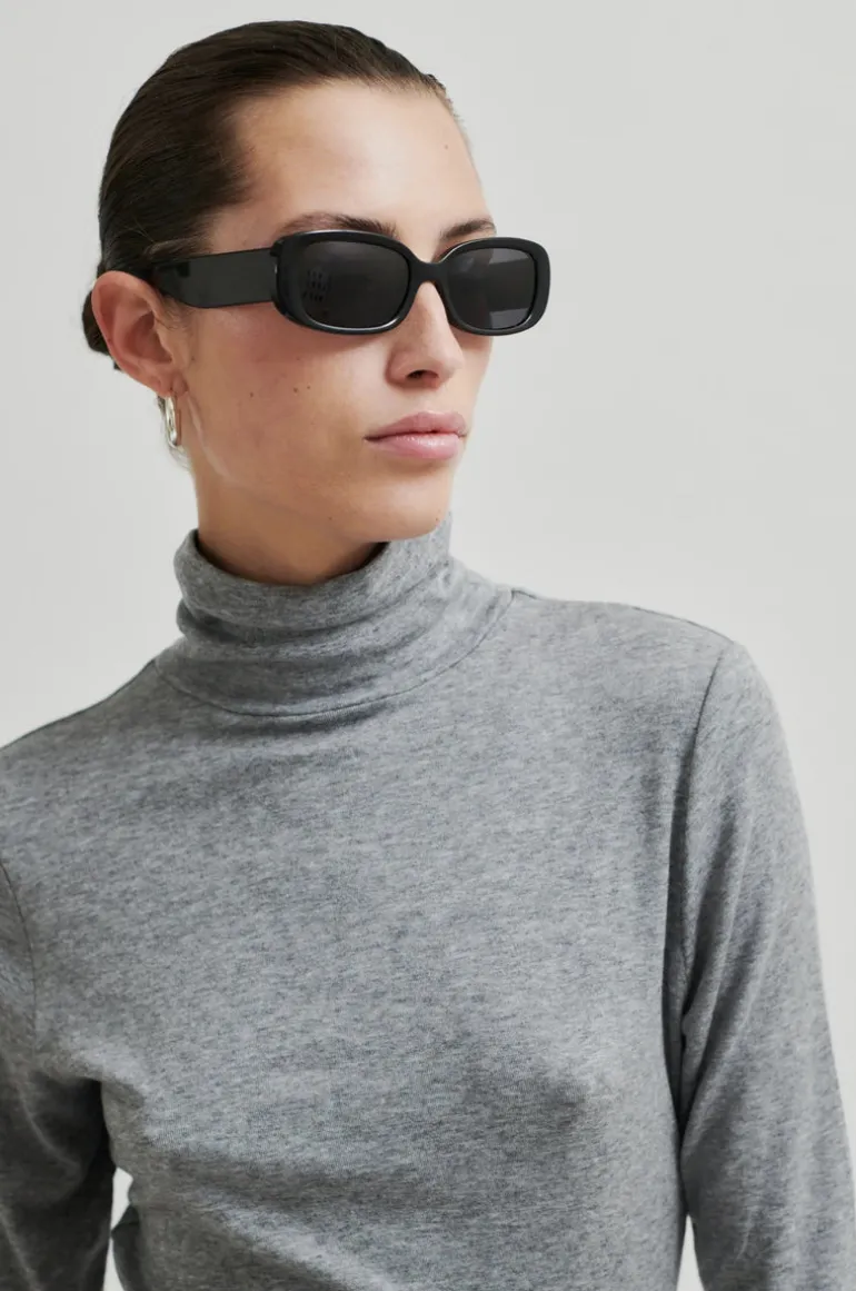 Honor Ss T-Neck Tee Grey Melange