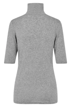 Honor Ss T-Neck Tee Grey Melange