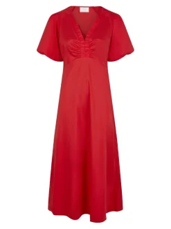 Illana Poplin Dress Red