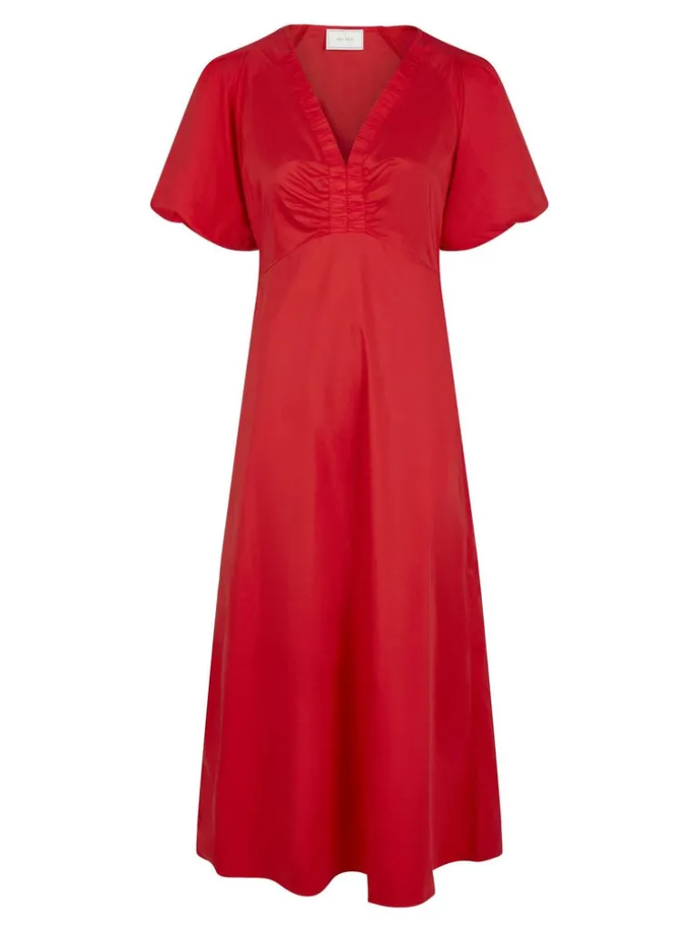 Illana Poplin Dress Red