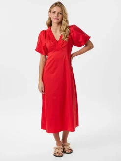 Illana Poplin Dress Red