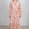 Ingrid Maxi Dress Peach Bloom