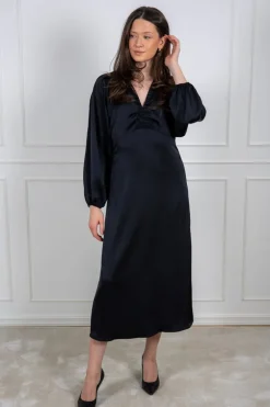 Isobel Heavy Sateen Dress Black