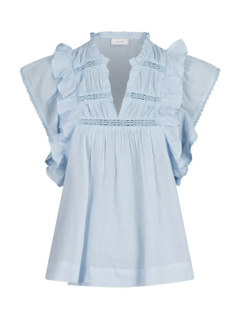 Jayla S Voile Top Light Blue