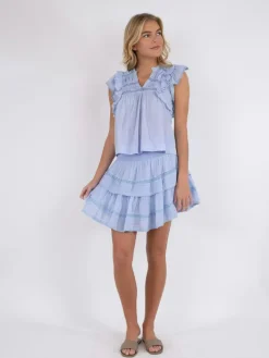 Jayla S Voile Top Light Blue