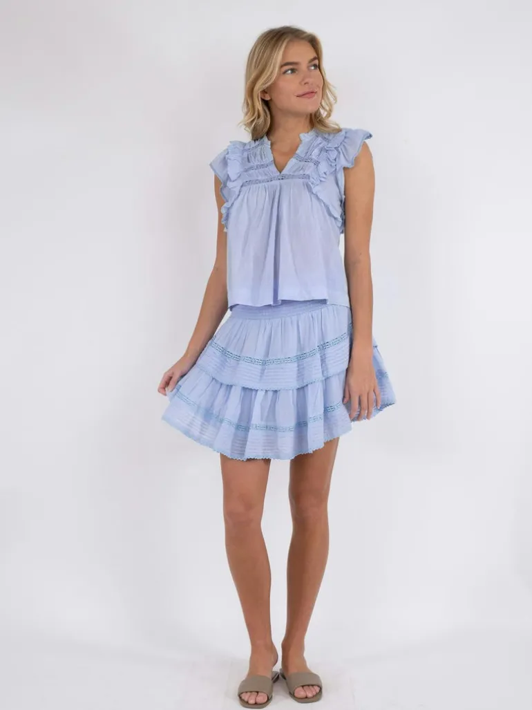 Jayla S Voile Top Light Blue
