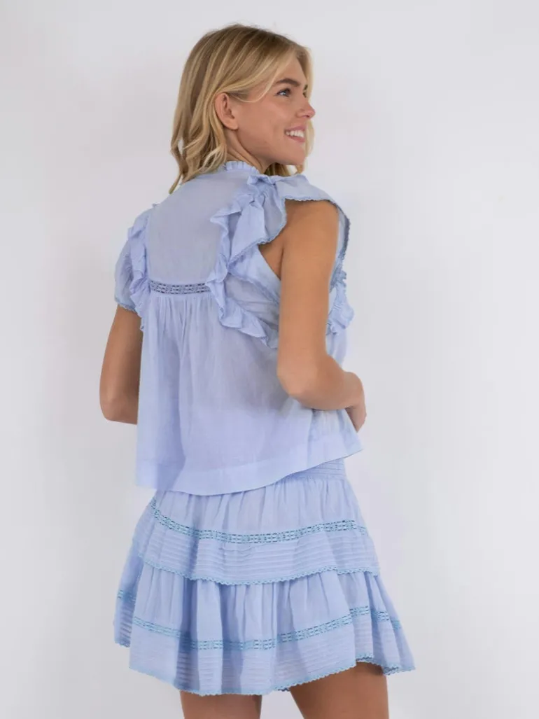 Jayla S Voile Top Light Blue