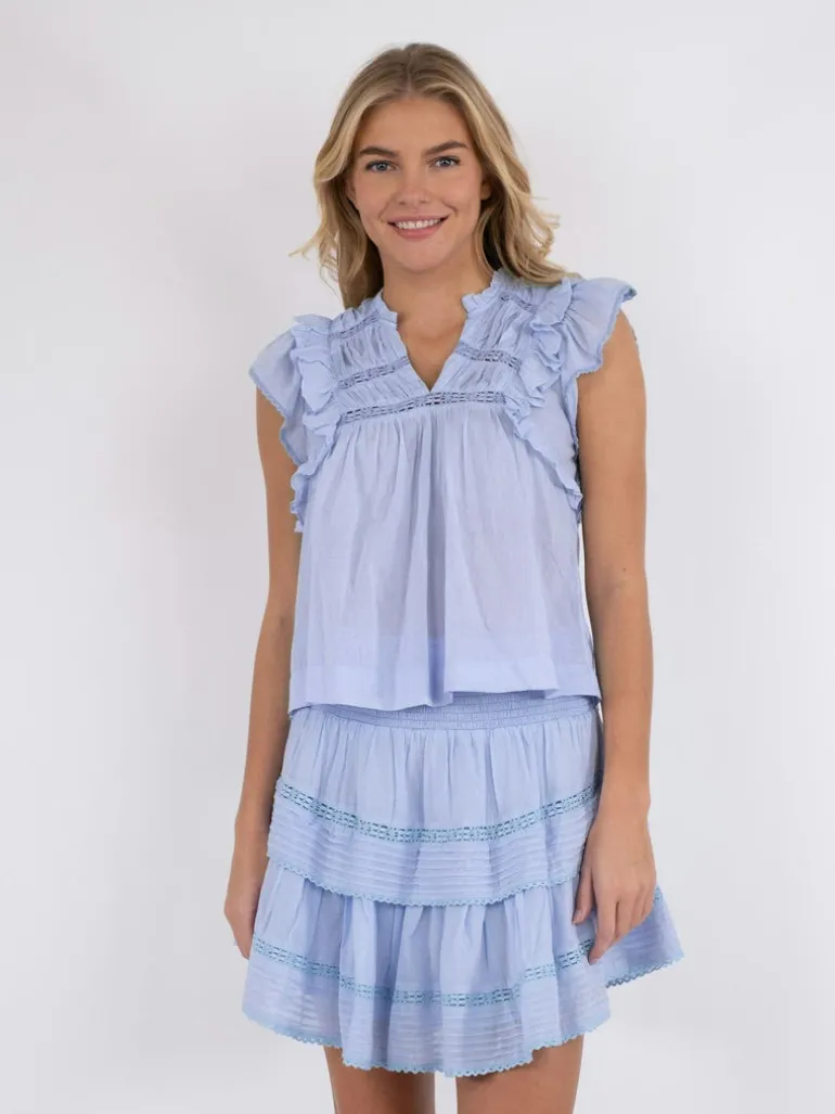 Jayla S Voile Top Light Blue