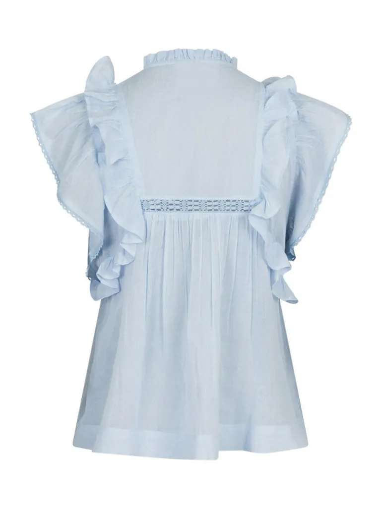 Jayla S Voile Top Light Blue