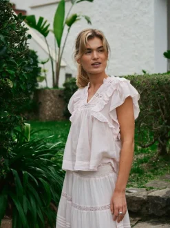 Jayla S Voile Top Light Pink