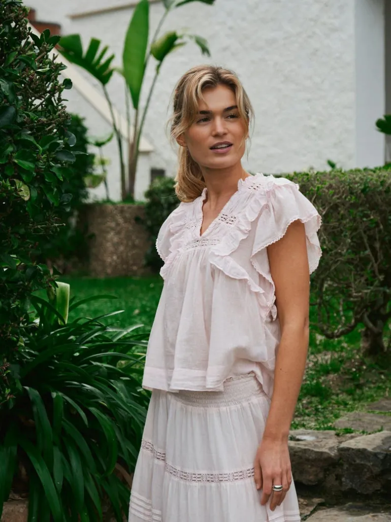 Jayla S Voile Top Light Pink