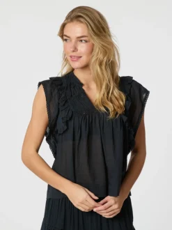 Jayla S Voile Top Navy