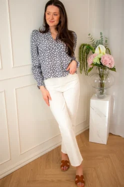 Jenny Blouse Navy Rosehip Print