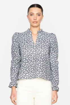 Jenny Blouse Navy Rosehip Print
