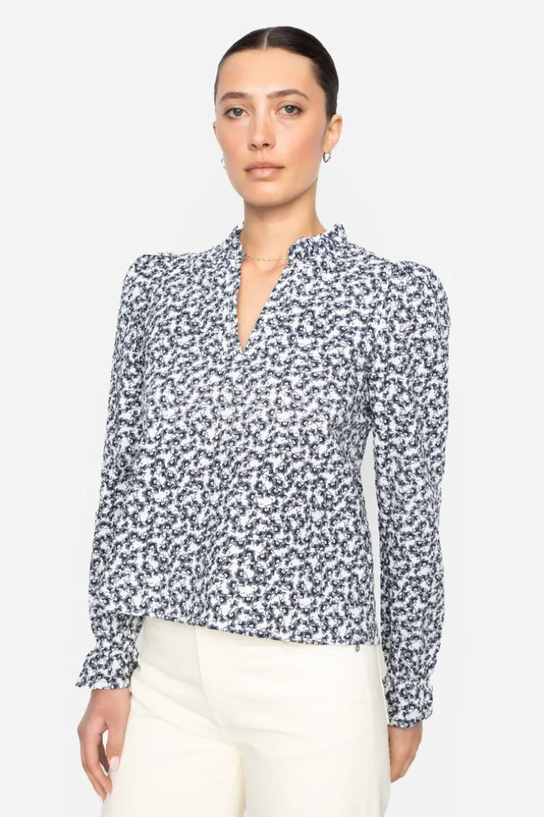Jenny Blouse Navy Rosehip Print