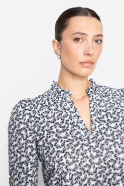 Jenny Blouse Navy Rosehip Print