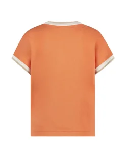 Jerry Vneck Striped Rib Coppertan