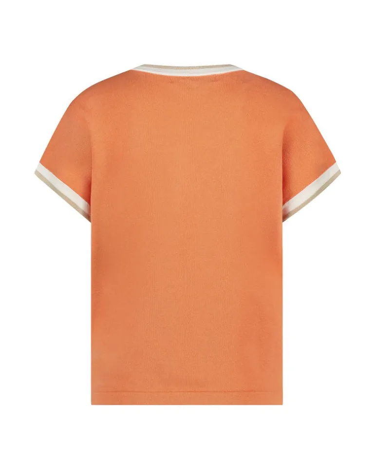 Jerry Vneck Striped Rib Coppertan