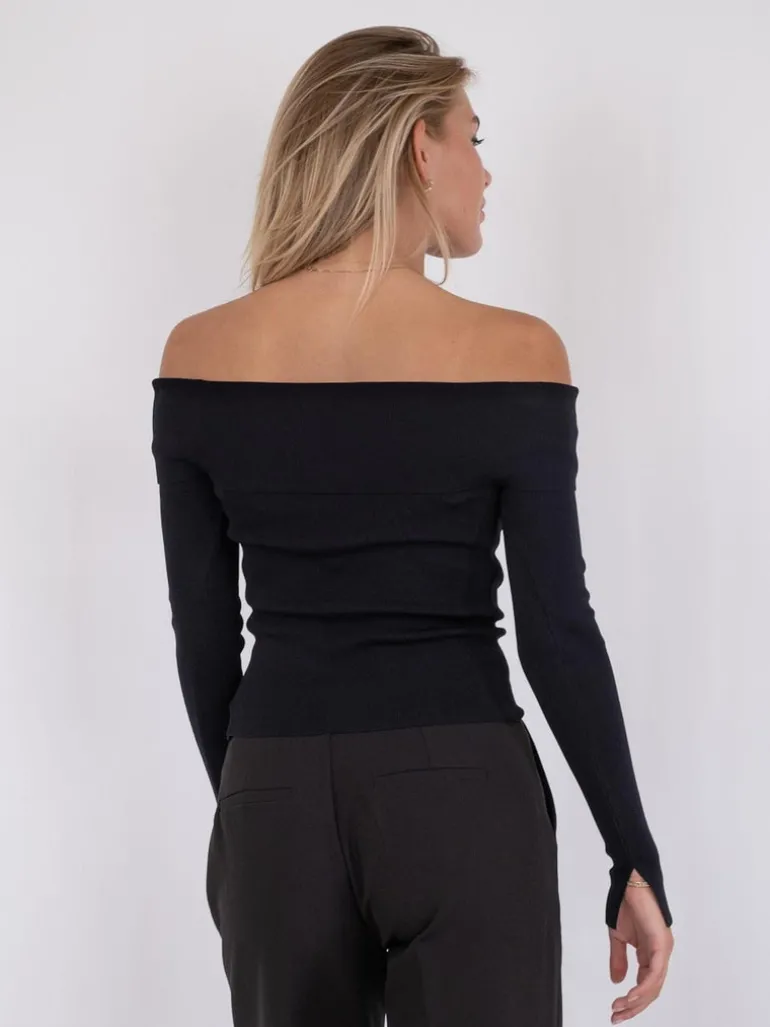 Jessy Knit Blouse Black