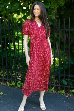 Julia Cute Heart Dress Red
