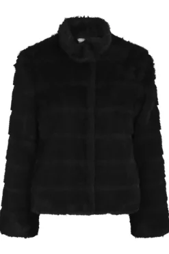 Kahlia Shaved Faux Fur Coat Black