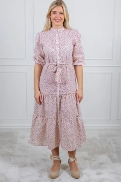 Kate Long Dress White/Rose