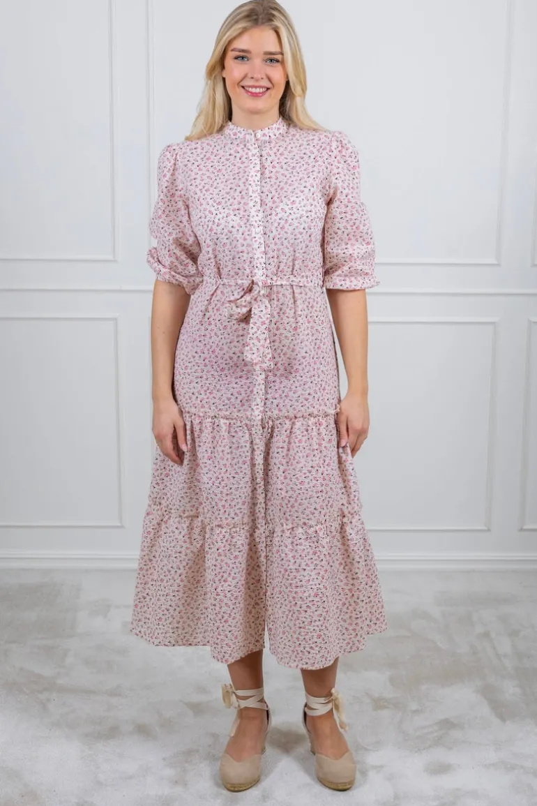 Kate Long Dress White/Rose