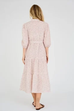 Kate Long Dress White/Rose