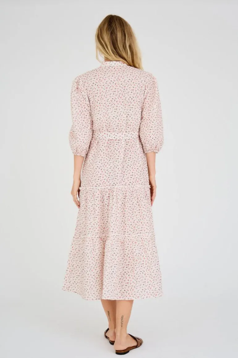Kate Long Dress White/Rose