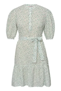 Kate Short Sleeve Dress White/Green