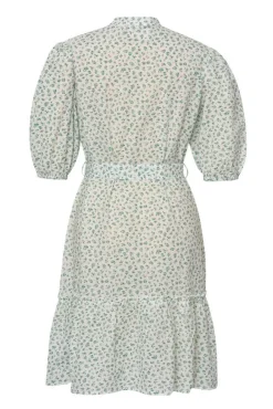 Kate Short Sleeve Dress White/Green