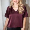 Largo Heavy Sateen Blouse Burgundy