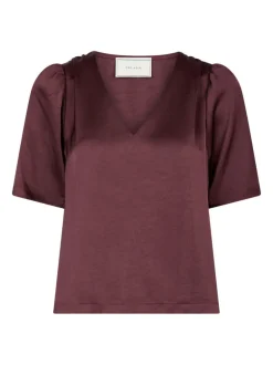 Largo Heavy Sateen Blouse Burgundy