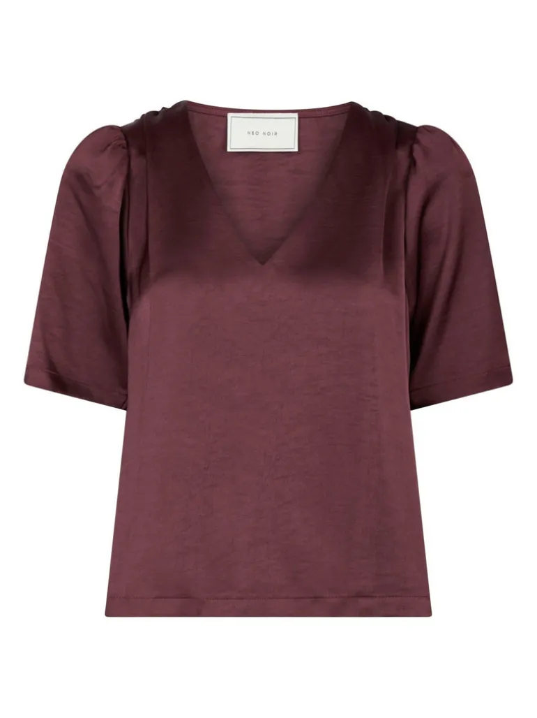 Largo Heavy Sateen Blouse Burgundy