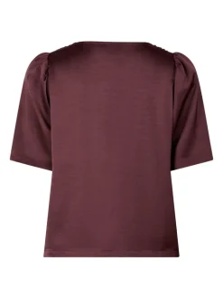 Largo Heavy Sateen Blouse Burgundy