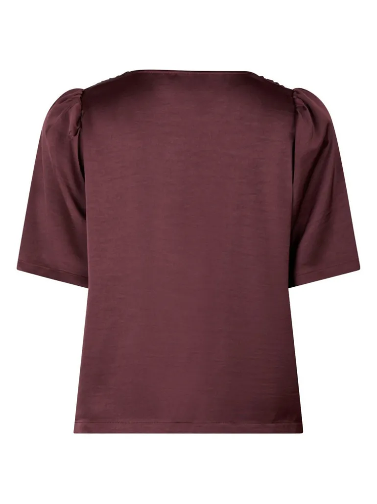 Largo Heavy Sateen Blouse Burgundy