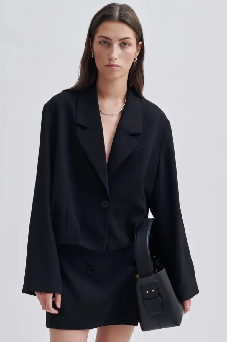 Leata Leather Bag Black/silver