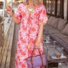 Lelies Long Dress Orange White