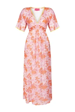 Lelies Long Dress Orange White