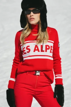 Les Alpes Knitted Sweater Scarlet Red