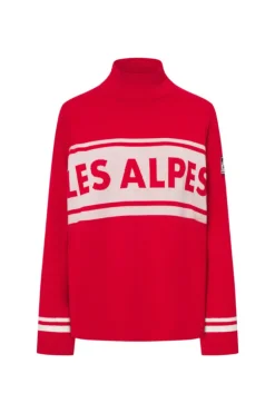Les Alpes Knitted Sweater Scarlet Red