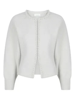 Lilly Pearl Knit Cardigan Light Grey Melange