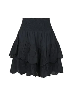 Line Emb Skirt Navy