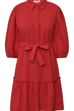 Linen Dress Red