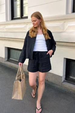 Linnie Mw Linen Shorts Black